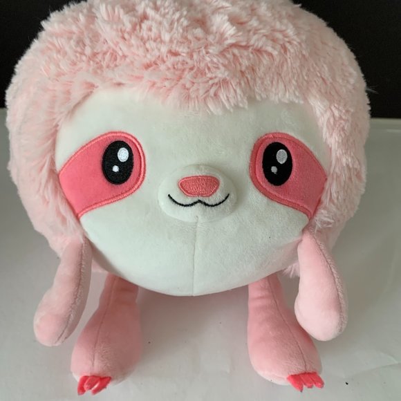 Squishable Pink Sloth Cuddly Cute Kawaii Fuzzy Plush Doll Stuffed 11" by 9" - Picture 9 of 9